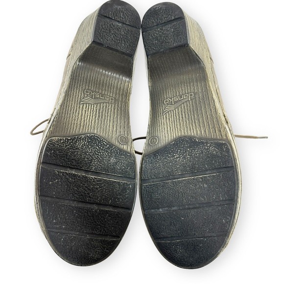 Dansko Meena Beige Gray Suede lace Up Ankle Clog Boots Womens 42  US 11.5/12 - Picture 9 of 13